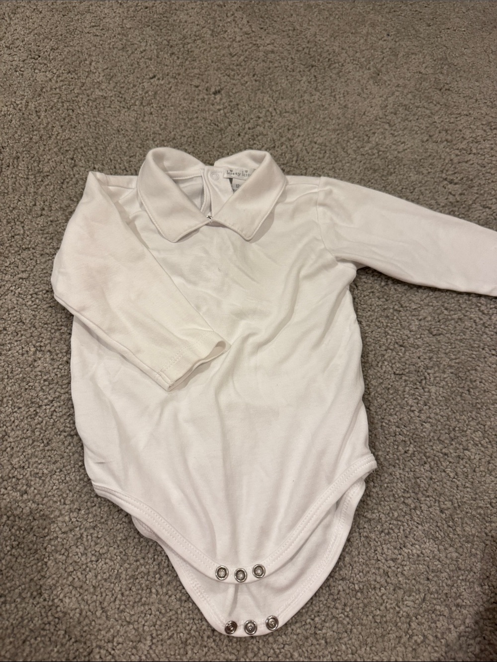 Kissy Kissy White Long-Sleeve Polo Collar One-Piece